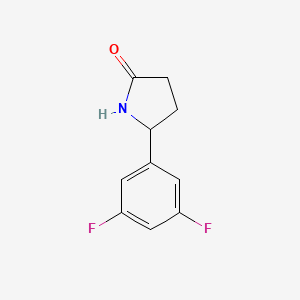 molecular formula C10H9F2NO B13119993 5-(3,5-Difluorophenyl)pyrrolidin-2-one 