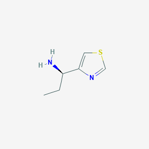 molecular formula C6H10N2S B13120023 (R)-1-(Thiazol-4-yl)propan-1-amine 