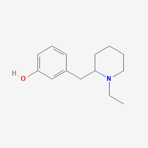 molecular formula C14H21NO B13120093 3-((1-Ethylpiperidin-2-yl)methyl)phenol 