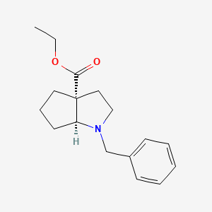 rel-Ethyl (3aR,6aS)-1-benzylhexahydrocyclopenta[b]pyrrole-3a(1H)-carboxylate