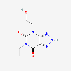 molecular formula C8H11N5O3 B13120237 6-Ethyl-4-(2-hydroxyethyl)-2H-[1,2,3]triazolo[4,5-d]pyrimidine-5,7(4H,6H)-dione 