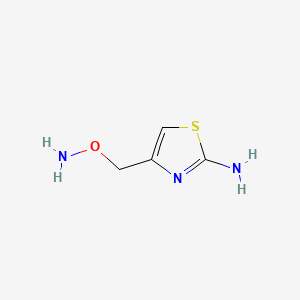 molecular formula C4H7N3OS B13120246 4-((Aminooxy)methyl)thiazol-2-amine 