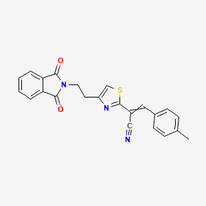 molecular formula C23H17N3O2S B1312028 2-[4-[2-(1,3-Dioxoisoindol-2-yl)ethyl]-1,3-thiazol-2-yl]-3-(4-methylphenyl)prop-2-enenitrile 