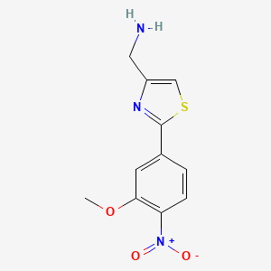 molecular formula C11H11N3O3S B13120290 (2-(3-Methoxy-4-nitrophenyl)thiazol-4-yl)methanamine 