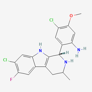 4-Chloro-2-((1S)-7-chloro-6-fluoro-3-methyl-2,3,4,9-tetrahydro-1H-pyrido[3,4-b]indol-1-yl)-5-methoxyaniline