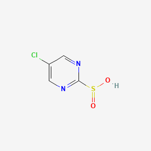 molecular formula C4H3ClN2O2S B13120385 5-Chloropyrimidine-2-sulfinic acid 