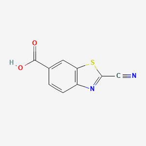 molecular formula C9H4N2O2S B13120389 2-Cyanobenzo[d]thiazole-6-carboxylic acid 