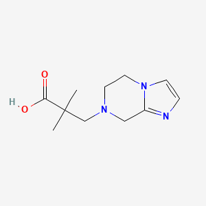 molecular formula C11H17N3O2 B13120411 3-(5,6-Dihydroimidazo[1,2-a]pyrazin-7(8H)-yl)-2,2-dimethylpropanoicacid 