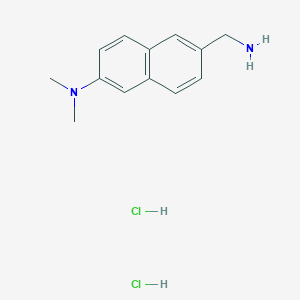 molecular formula C13H18Cl2N2 B13120419 6-(Aminomethyl)-N,N-dimethylnaphthalen-2-aminedihydrochloride 