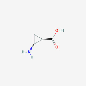 molecular formula C4H7NO2 B13120429 (1R,2R)-2-Aminocyclopropane-1-carboxylicacid 