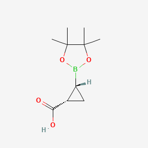 molecular formula C10H17BO4 B13120563 Rel-(1S,2R)-2-(4,4,5,5-tetramethyl-1,3,2-dioxaborolan-2-yl)cyclopropane-1-carboxylic acid 