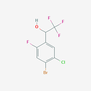 molecular formula C8H4BrClF4O B13120594 1-(4-Bromo-5-chloro-2-fluorophenyl)-2,2,2-trifluoroethanol 