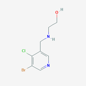 molecular formula C8H10BrClN2O B13120611 2-[[(5-Bromo-4-chloro-3-pyridyl)methyl]amino]ethanol 