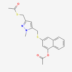 3-(((3-((Acetylthio)methyl)-1-methyl-1H-pyrazol-5-yl)methyl)thio)naphthalen-1-yl acetate