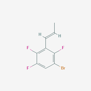 molecular formula C9H6BrF3 B13120661 (E)-1-Bromo-2,4,5-trifluoro-3-(prop-1-en-1-yl)benzene 