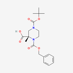 (2S)-2-methyl-4-[(2-methylpropan-2-yl)oxycarbonyl]-1-phenylmethoxycarbonylpiperazine-2-carboxylic acid