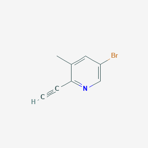 molecular formula C8H6BrN B13120700 5-Bromo-2-ethynyl-3-methylpyridine 