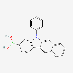 molecular formula C22H16BNO2 B13120718 (5-Phenyl-5H-benzo[b]carbazol-3-yl)boronic acid 