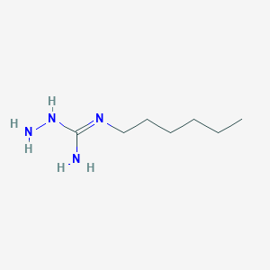 molecular formula C7H18N4 B13120741 Hydrazinecarboximidamide, N-hexyl- CAS No. 55908-80-0