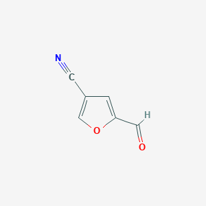 molecular formula C6H3NO2 B13120749 5-Formylfuran-3-carbonitrile 