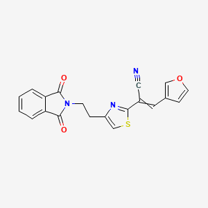 molecular formula C20H13N3O3S B1312076 (Z)-2-{4-[2-(1,3-dioxo-1,3-dihydro-2H-isoindol-2-yl)ethyl]-1,3-thiazol-2-yl}-3-(3-furyl)-2-propenenitrile 