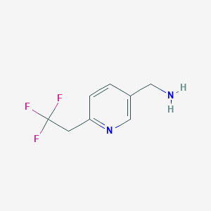 molecular formula C8H9F3N2 B13120764 [6-(2,2,2-Trifluoroethyl)-3-pyridyl]methanamine 