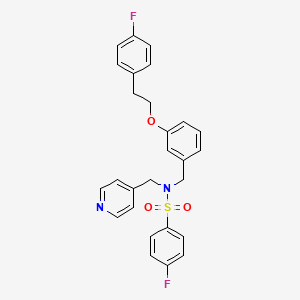 4-Fluoro-N-(3-(4-fluorophenethoxy)benzyl)-N-(pyridin-4-ylmethyl)benzenesulfonamide