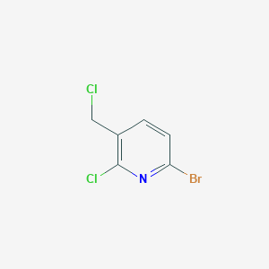 molecular formula C6H4BrCl2N B13120823 6-Bromo-2-chloro-3-(chloromethyl)pyridine 