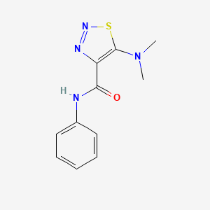 molecular formula C11H12N4OS B13120873 5-(dimethylamino)-N-phenyl-1,2,3-thiadiazole-4-carboxamide 