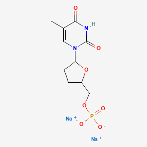 molecular formula C10H13N2Na2O7P B13120936 Sodium (5-(5-methyl-2,4-dioxo-3,4-dihydropyrimidin-1(2H)-yl)tetrahydrofuran-2-yl)methyl phosphate 