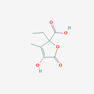 molecular formula C8H10O5 B13120999 2-Ethyl-2,5-dihydro-4-hydroxy-3-methyl-5-oxo-2-furancarboxylic acid 