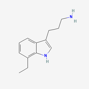 molecular formula C13H18N2 B13121020 3-(7-ethyl-1H-indol-3-yl)propan-1-amine 