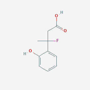 molecular formula C10H11FO3 B13121023 3-Fluoro-3-(2-hydroxyphenyl)butanoicacid 