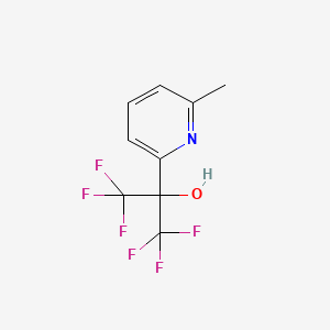 molecular formula C9H7F6NO B13121040 1,1,1,3,3,3-Hexafluoro-2-(6-methylpyridin-2-yl)propan-2-ol 