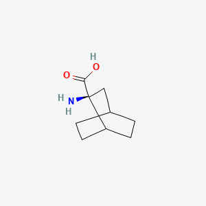 molecular formula C9H15NO2 B13121092 Bicyclo[2.2.2]octane-2-carboxylicacid, 2-amino-, (2S)- CAS No. 763904-78-5