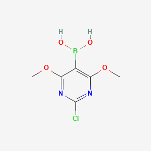 molecular formula C6H8BClN2O4 B13121135 (2-Chloro-4,6-dimethoxypyrimidin-5-yl)boronic acid CAS No. 654075-24-8