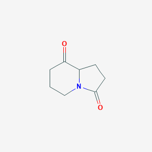 molecular formula C8H11NO2 B13121161 Tetrahydroindolizine-3,8(2H,5H)-dione 