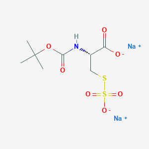 molecular formula C8H13NNa2O7S2 B13121200 Sodium(R)-2-((tert-butoxycarbonyl)amino)-3-(sulfonatothio)propanoate 