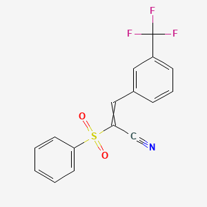 molecular formula C16H10F3NO2S B1312122 2-(Phenylsulfonyl)-3-(3-(trifluoromethyl)phenyl)prop-2-enenitrile 