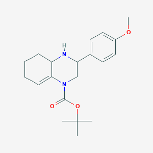 molecular formula C20H28N2O3 B13121235 3-(4-Methoxy-phenyl)-octahydro-quinoxaline-1-carboxylicacidtert-butylester 