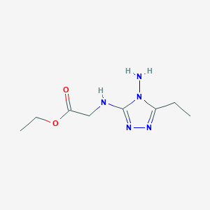 molecular formula C8H15N5O2 B13121249 Ethyl 2-((4-amino-5-ethyl-4H-1,2,4-triazol-3-yl)amino)acetate 