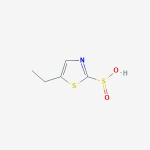 molecular formula C5H7NO2S2 B13121267 5-Ethylthiazole-2-sulfinicacid 