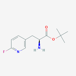 molecular formula C12H17FN2O2 B13121275 tert-Butyl(S)-2-amino-3-(6-fluoropyridin-3-yl)propanoate 