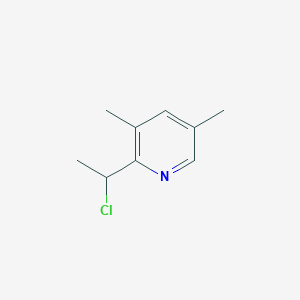 molecular formula C9H12ClN B13121288 2-(1-Chloroethyl)-3,5-dimethylpyridine 