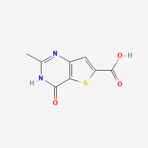 molecular formula C8H6N2O3S B13121289 4-Hydroxy-2-methylthieno[3,2-d]pyrimidine-6-carboxylic acid 