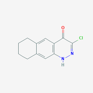 molecular formula C12H11ClN2O B13121296 3-Chloro-6,7,8,9-tetrahydrobenzo[g]cinnolin-4-ol 