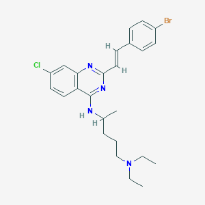 B1312132 N4-(2-(4-bromostyryl)-7-chloroquinazolin-4-yl)-N1,N1-diethylpentane-1,4-diamine CAS No. 74151-33-0
