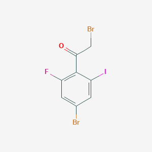 molecular formula C8H4Br2FIO B13121345 2-Bromo-1-(4-bromo-2-fluoro-6-iodophenyl)ethan-1-one 