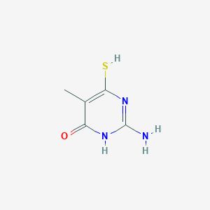 molecular formula C5H7N3OS B13121380 2-Amino-6-mercapto-5-methylpyrimidin-4(1H)-one 