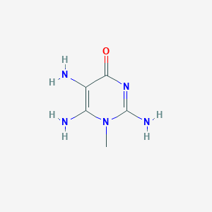 molecular formula C5H9N5O B13121391 2,5,6-Triamino-1-methylpyrimidin-4(1H)-one 